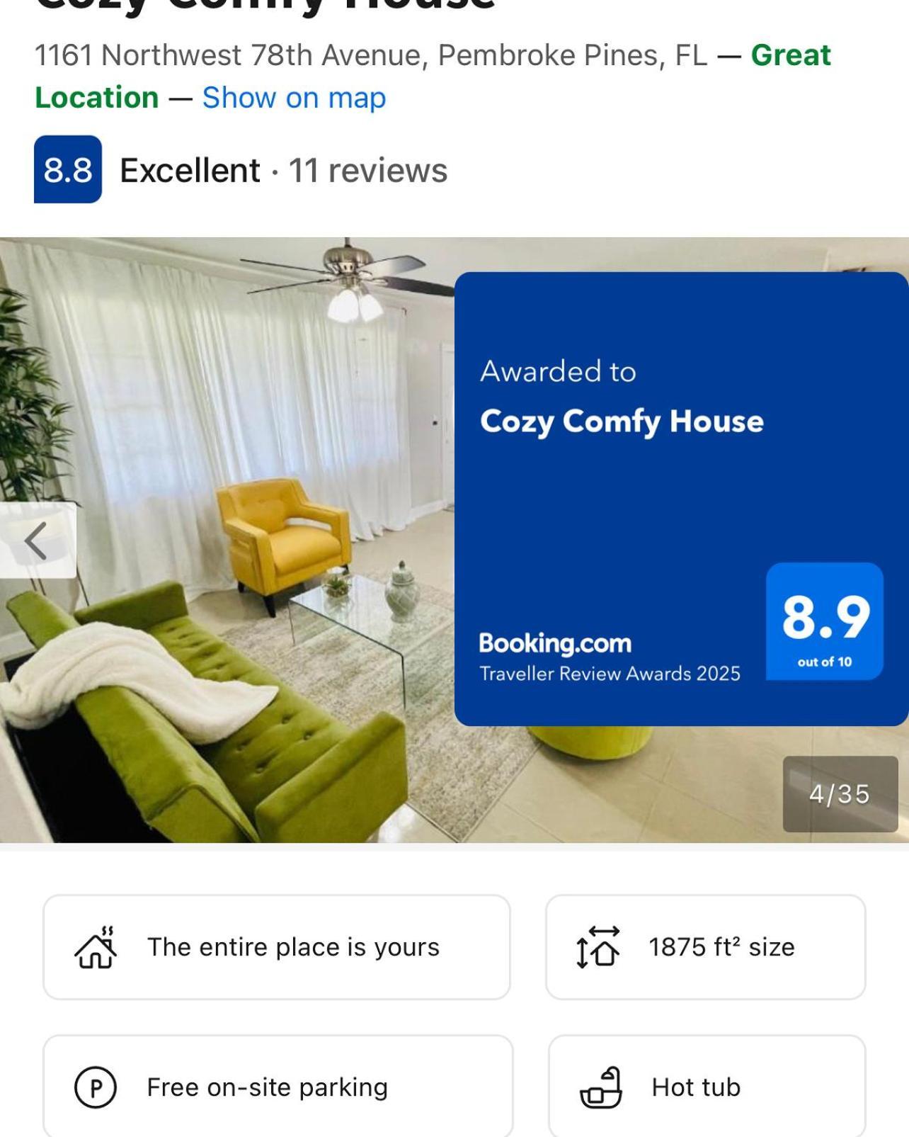 Вилла Cozy Comfy House Пемброк-Пайнс Экстерьер фото